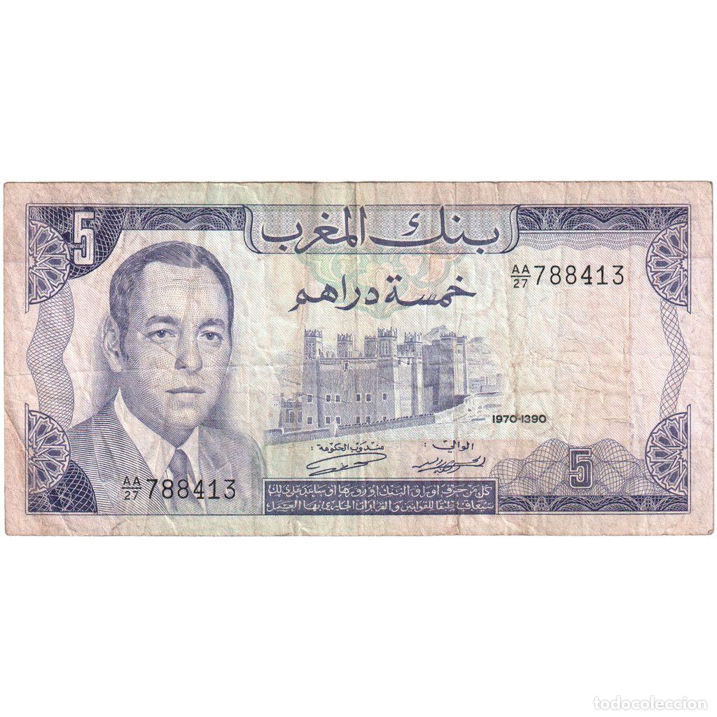 Billetes extranjeros: [#1234729] Marruecos, 5 Dirhams, 1970, BC