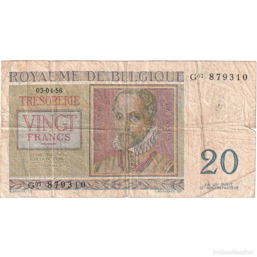 Billetes extranjeros: [#1234737] Billete, 20 Francs, 1966, B&eacute;lgica, 1966-04-03, KM:132b, BC