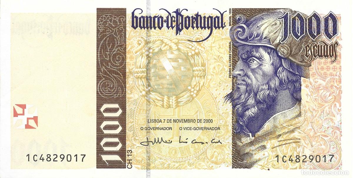 Billetes extranjeros: BILLETE PORTUGAL. A&ntilde;o 2000. 1000 Escudos. P. Alvares Cabral. Sin circular