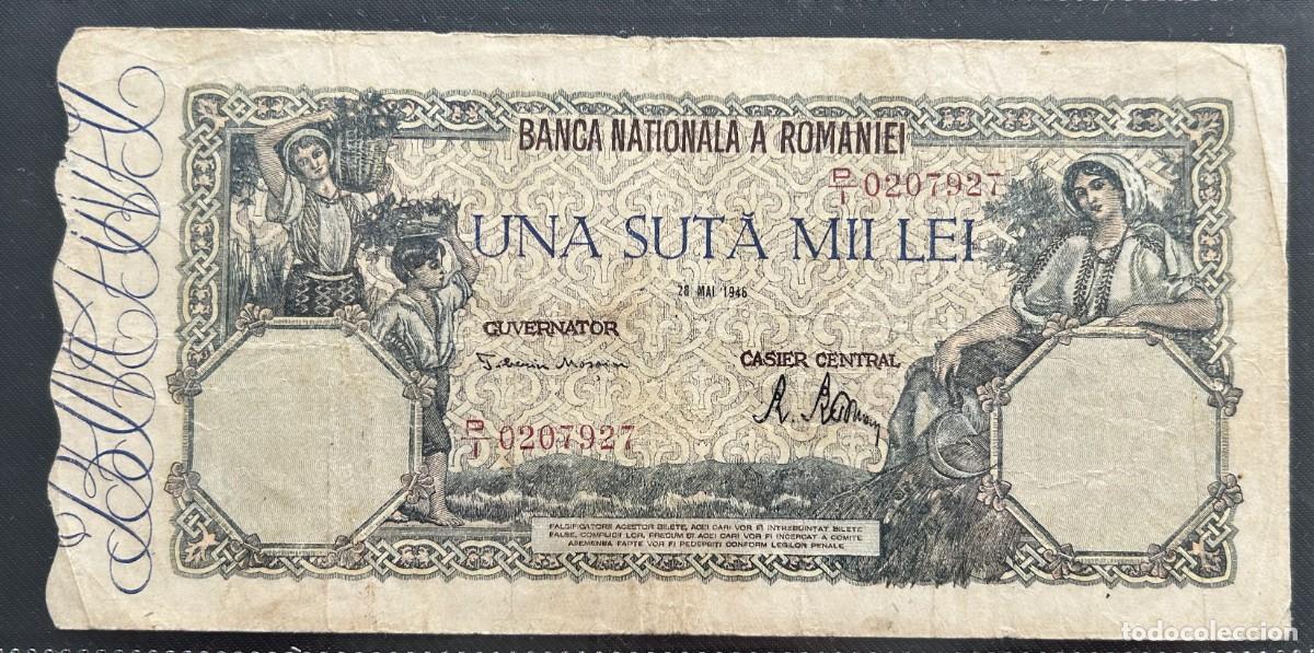 Billetes extranjeros: 100000 LEI 28.05.1946 RUMANIA. P# 58A