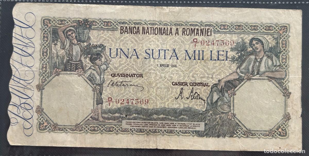 Billetes extranjeros: 100000 LEI 01.04.1946 RUMANIA. P# 58A