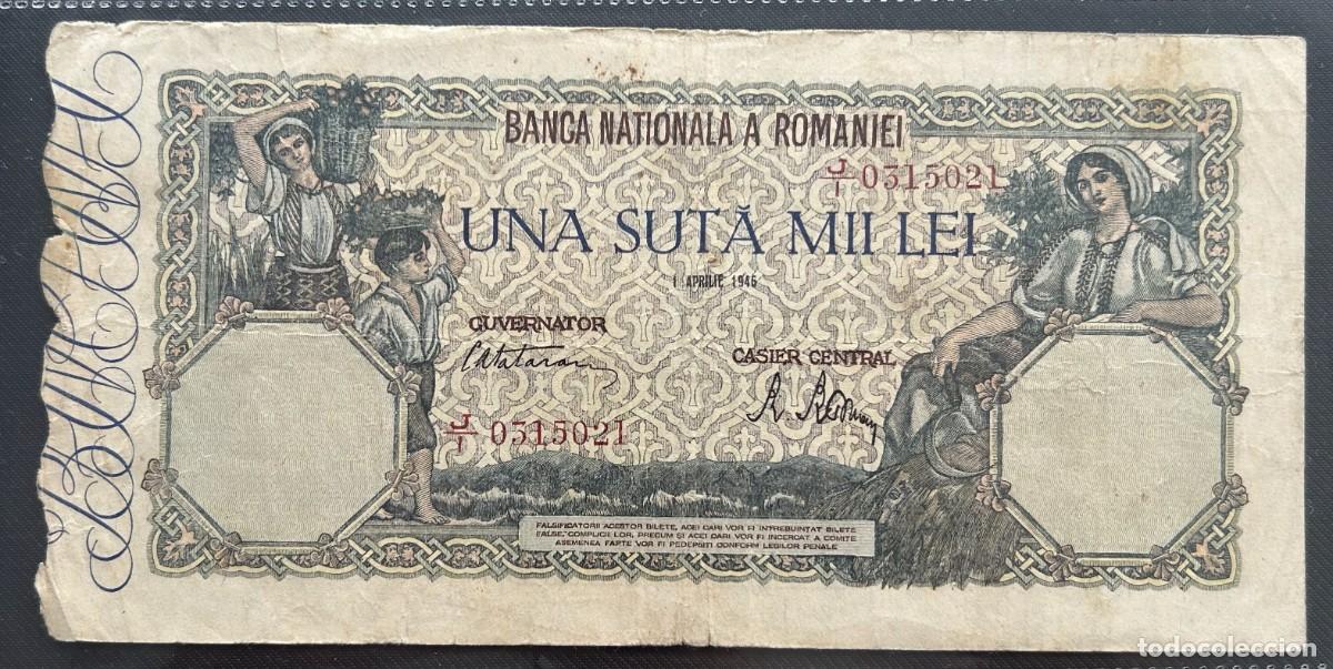 Billetes extranjeros: 100000 LEI 01.04.1946 RUMANIA. P# 58A