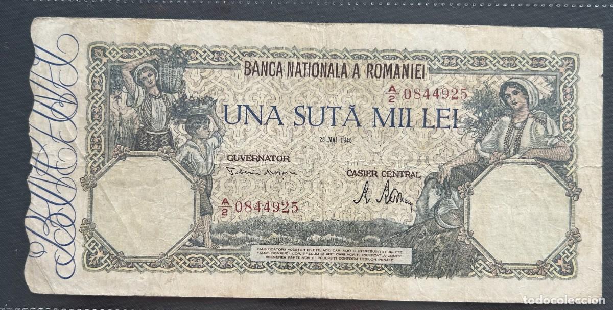 Billetes extranjeros: 100000 LEI 28.05.1946 RUMANIA. P# 58A