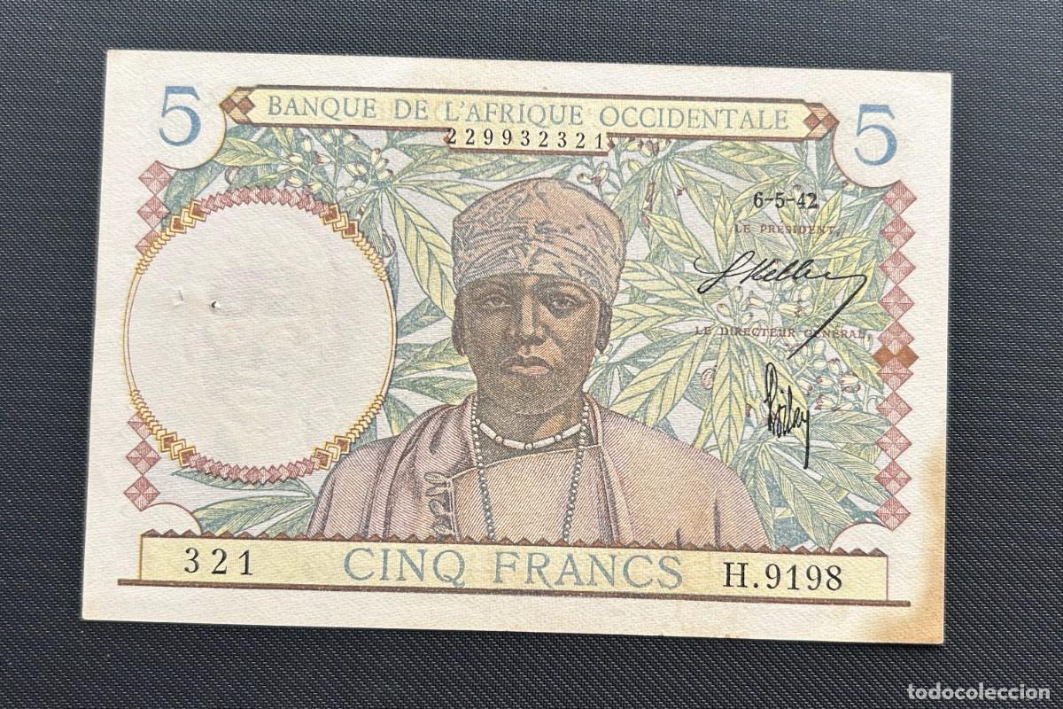 Billetes extranjeros: 5 FRANCOS 06.05.1942 AFRICA OCCIDENTAL FRANCESA. P# 25