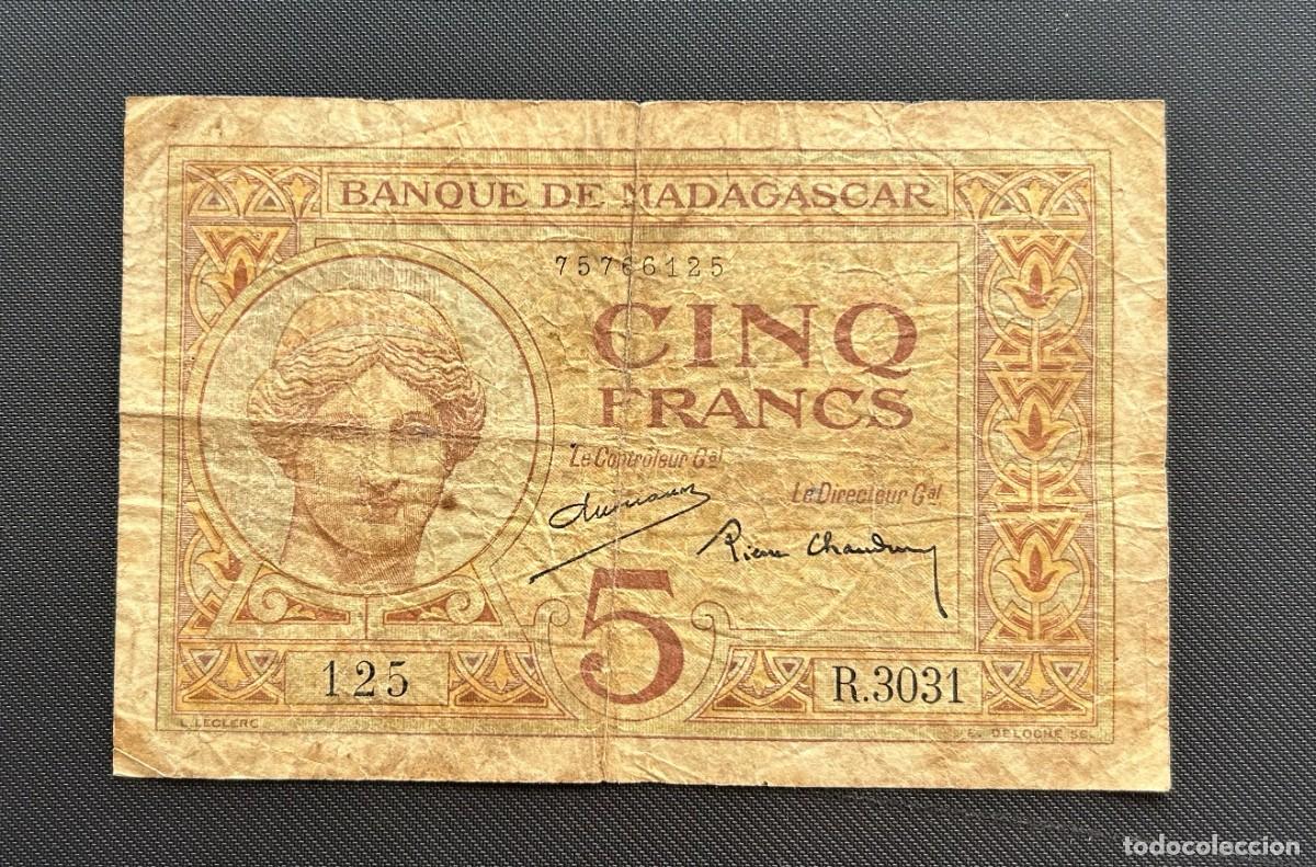 Billetes extranjeros: 5 FRANCOS 1937 MADAGASCAR. P# 35