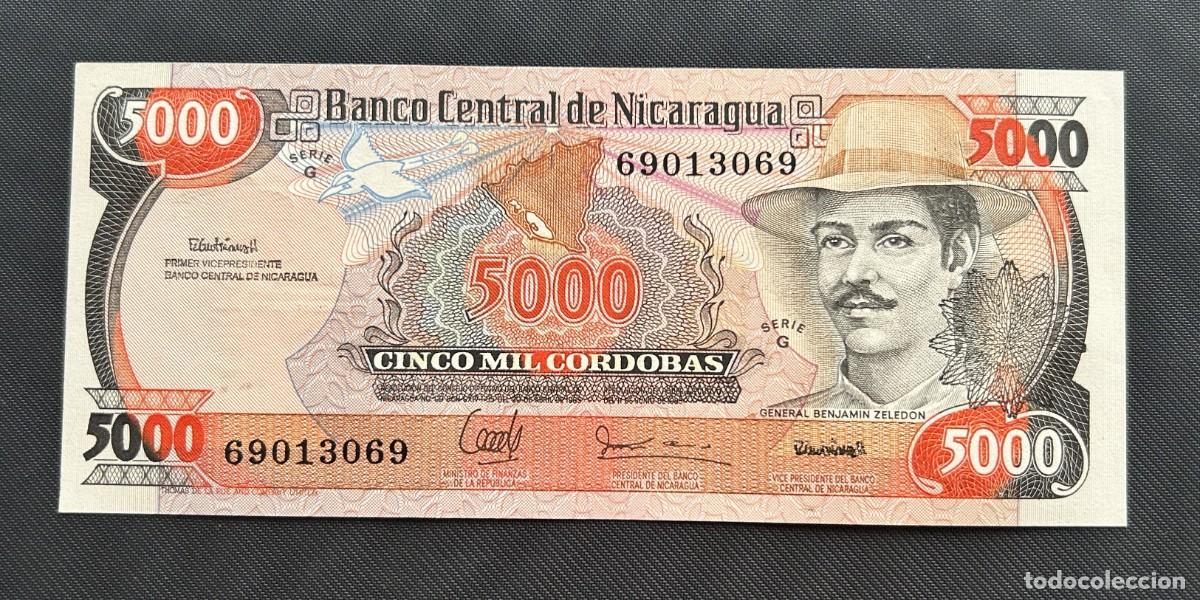 Billetes extranjeros: 5000 CORDOBAS 1988 NICARAGUA. P# 157. SC / UNC