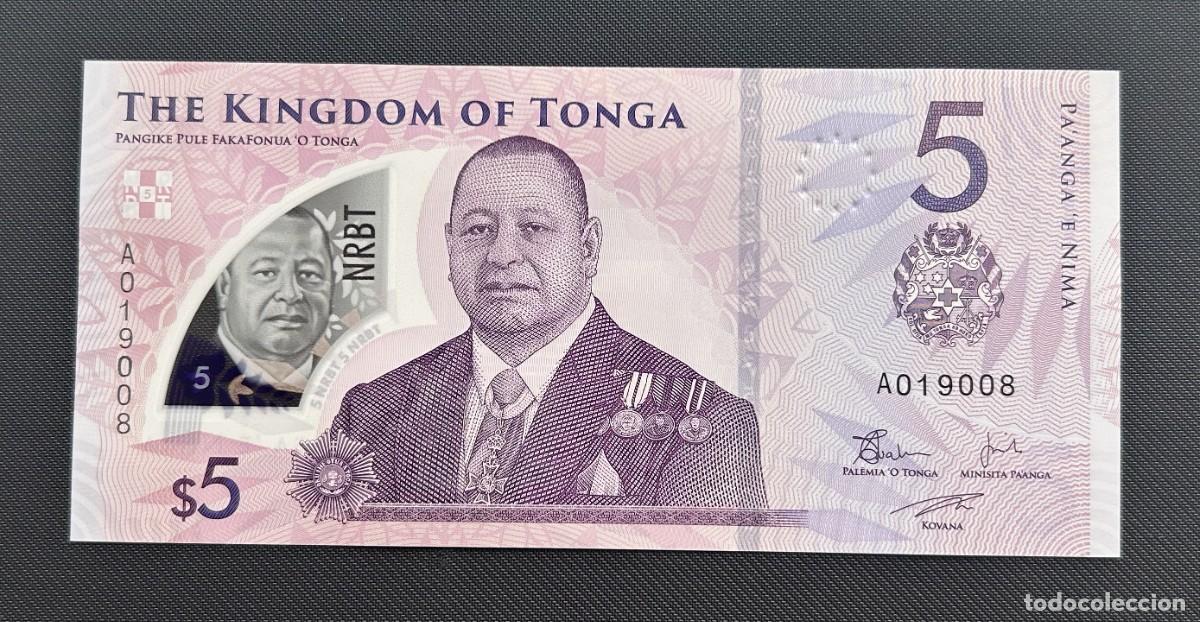 Billetes extranjeros: 5 PAANGA 2023 TONGA. SC / UNC