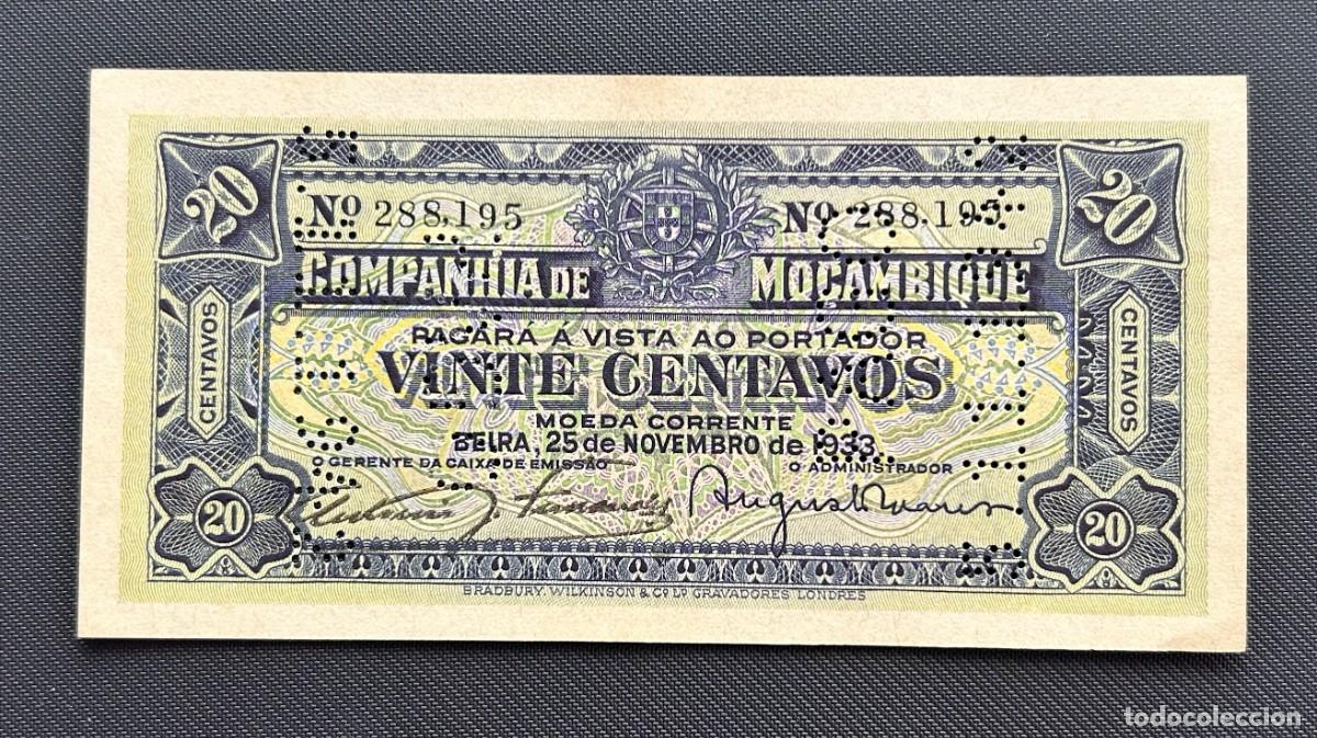 Billetes extranjeros: 20 CENTAVOS 1933 (1942) MOZAMBIQUE. P# R29. SC / UNC