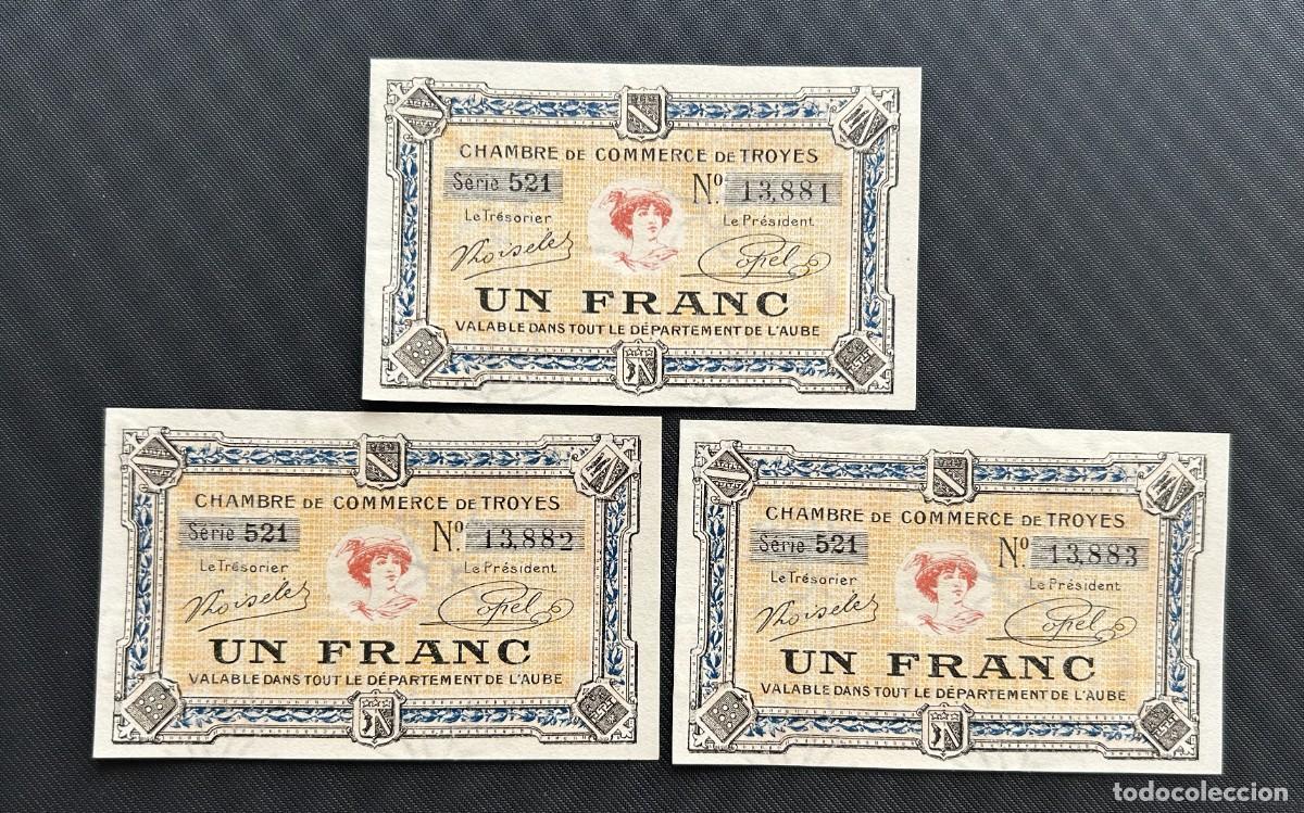 Billetes extranjeros: 1 FRANC 1918 TROYES. FRANCIA. SC/UNC. PRECIO POR UN BILLETE A ELEGIR