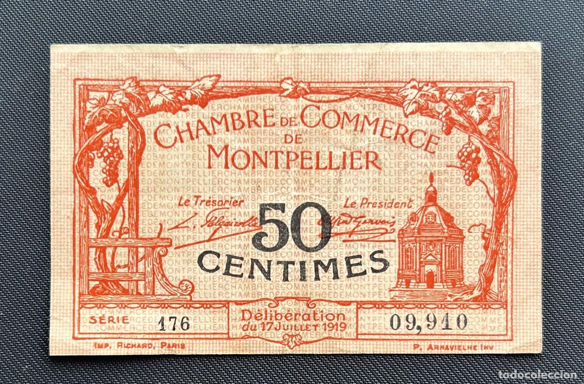 Billetes extranjeros: 50 CENTIMES 1919 MONTPELLIER. FRANCIA