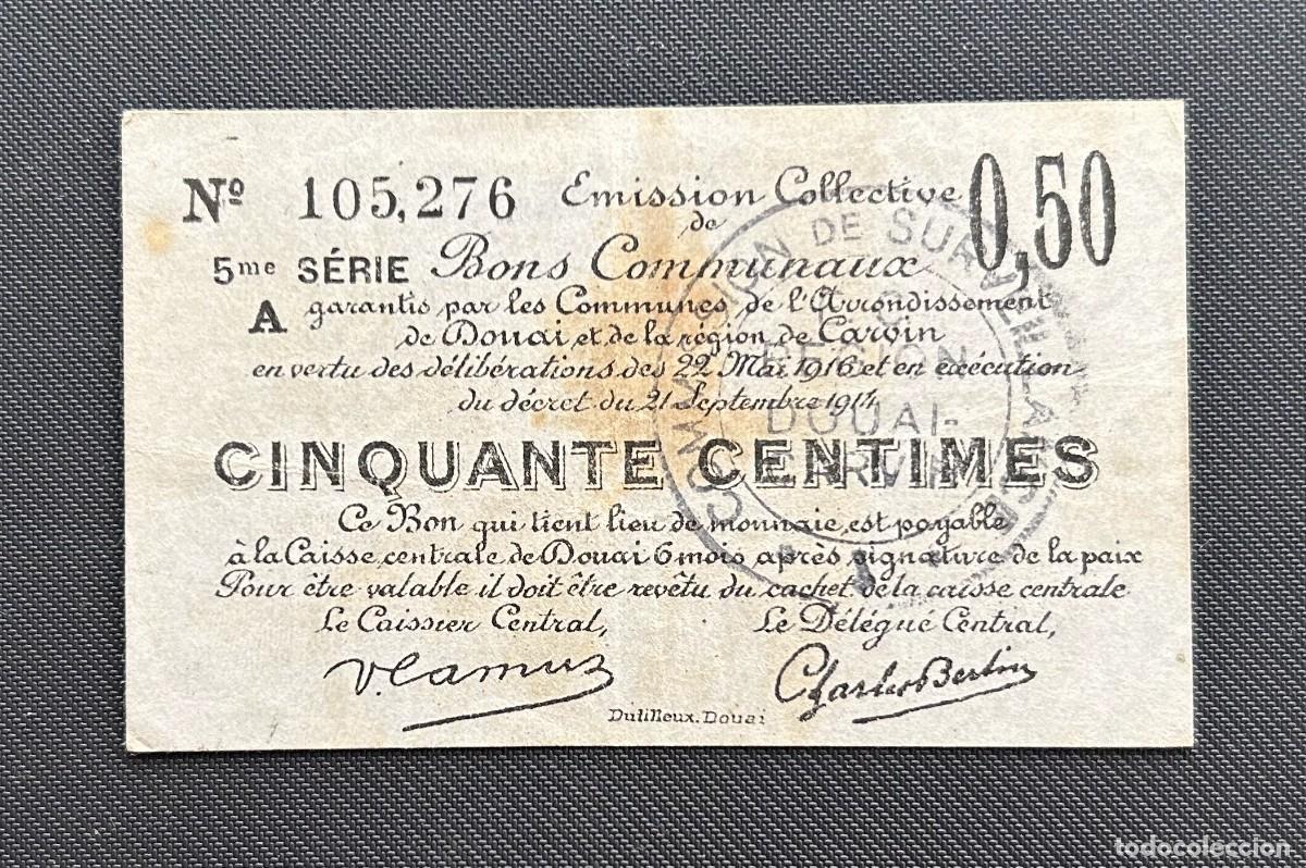 Billetes extranjeros: 50 CENTIMES 1916 DOUAI & CARVIN. FRANCIA