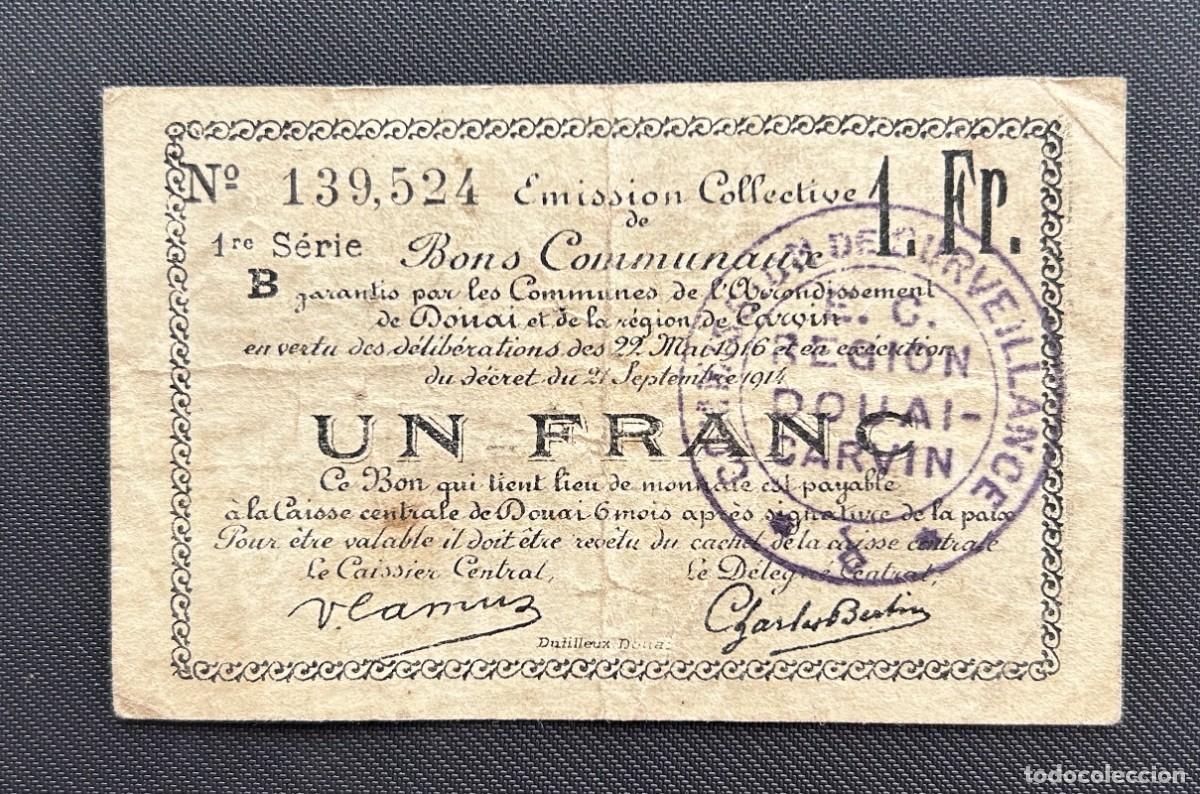 Billetes extranjeros: 1 FRANC 1916 DOUAI & CARVIN. FRANCIA
