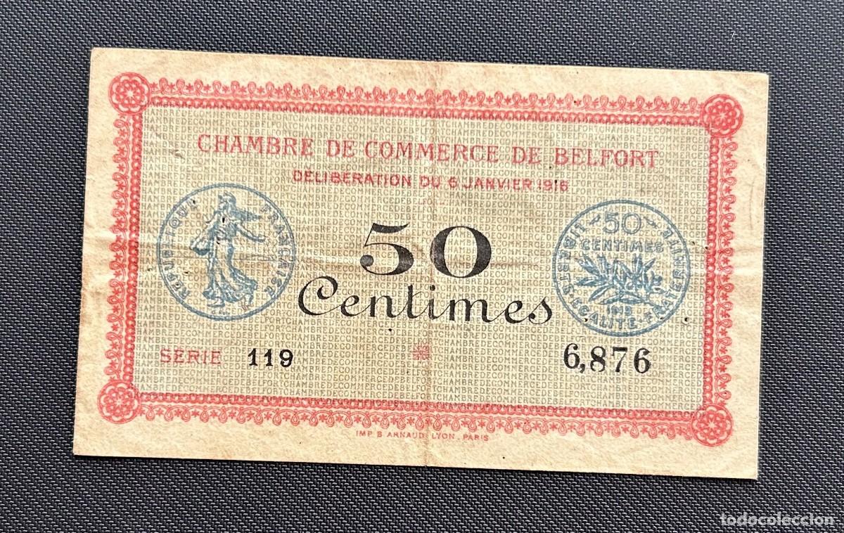 Billetes extranjeros: 50 CENTIMES 1916 BELFORT. FRANCIA