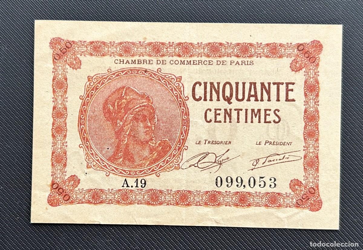 Billetes extranjeros: 50 CENTIMES 1920 PARIS. FRANCIA