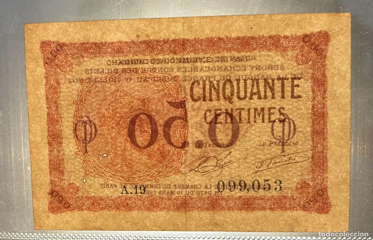 Billetes extranjeros: 50 CENTIMES 1920 PARIS. FRANCIA - Foto 3
