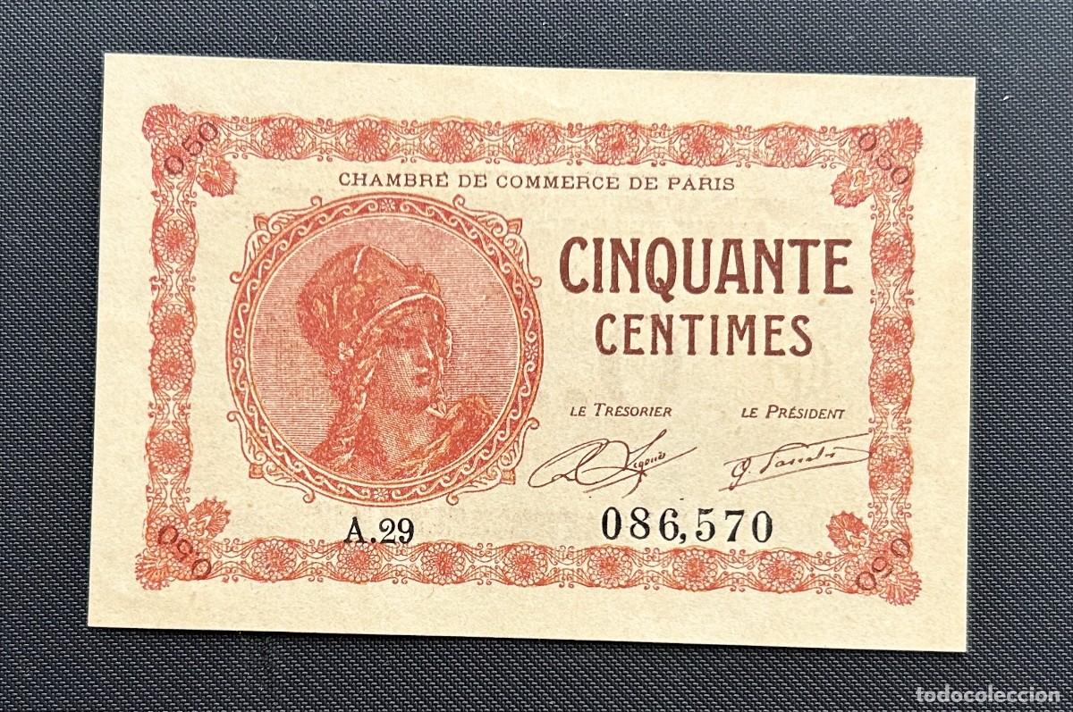 Billetes extranjeros: 50 CENTIMES 1920 PARIS. FRANCIA. SC / UNC