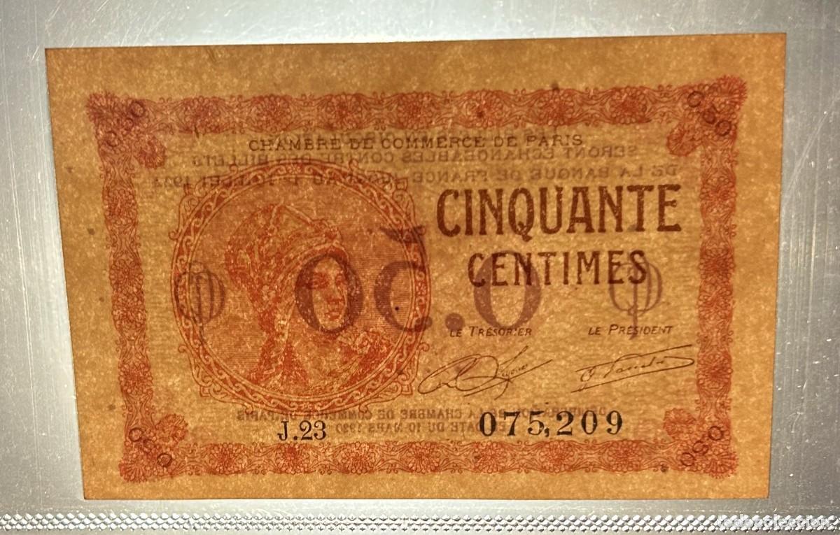 Billetes extranjeros: 50 CENTIMES 1920 PARIS. FRANCIA. SC / SC- - Foto 3