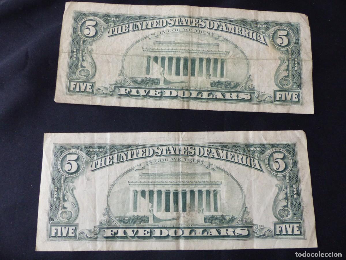Billetes extranjeros: 2 BILLETES DE 5 DOLLAR / U.S.A 1977 - Foto 5