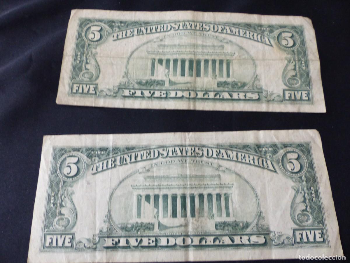 Billetes extranjeros: 2 BILLETES DE 5 DOLLAR / U.S.A 1977 - Foto 6