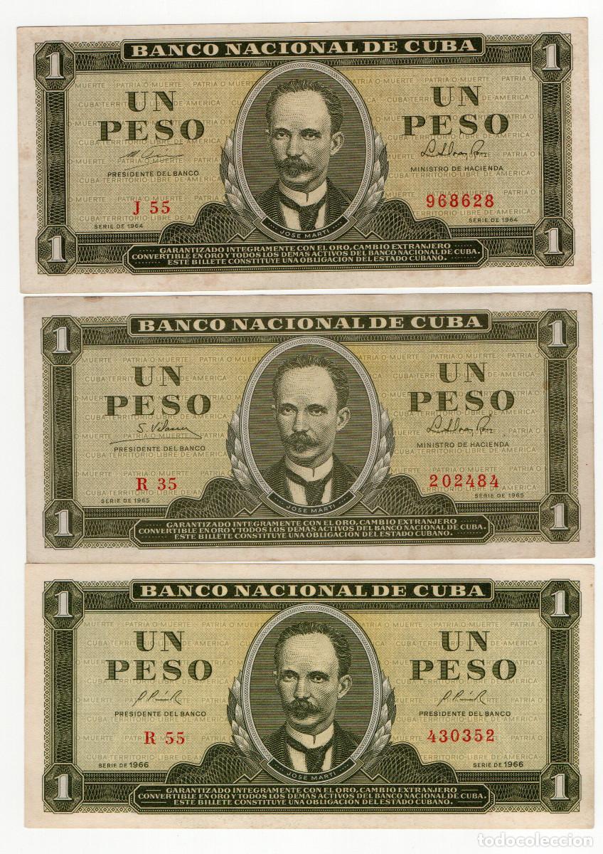 Billetes extranjeros: 5 Billetes Cuba 1 Peso 1964 - 1968 Extra 2017