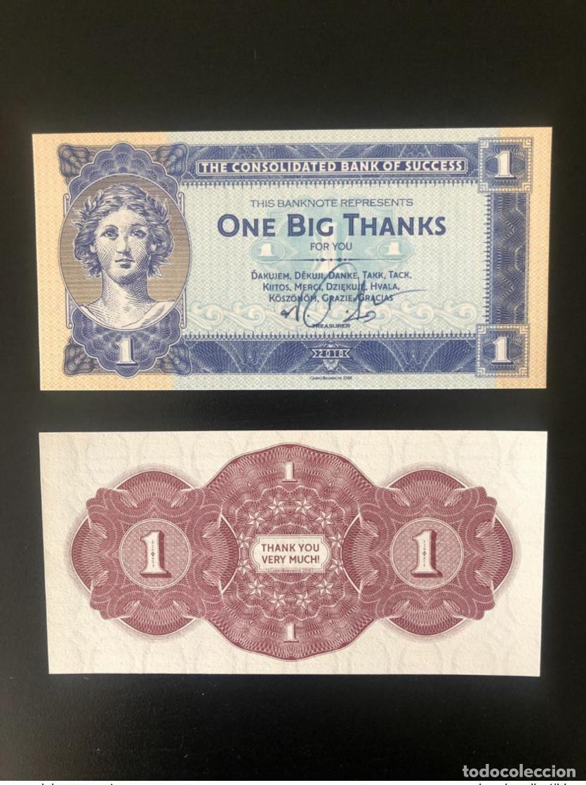 International Banknotes: Sorteo limitado de Matej Gabris One Big Thanks Bank of Success UNC ESSAY 2018