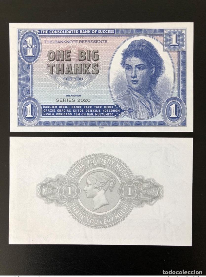 International Banknotes: Sorteo limitado de Matej Gabris One Big Thanks Bank of Success UNC ESSAY 2020