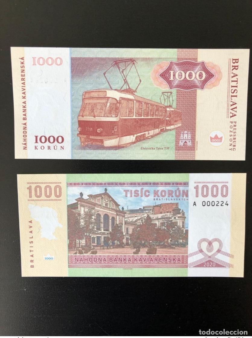 International Banknotes: 2020 Matej Gabris 1000 Korun Bratislava Elektricka Tatra Tram A UNC ESSAY Limited