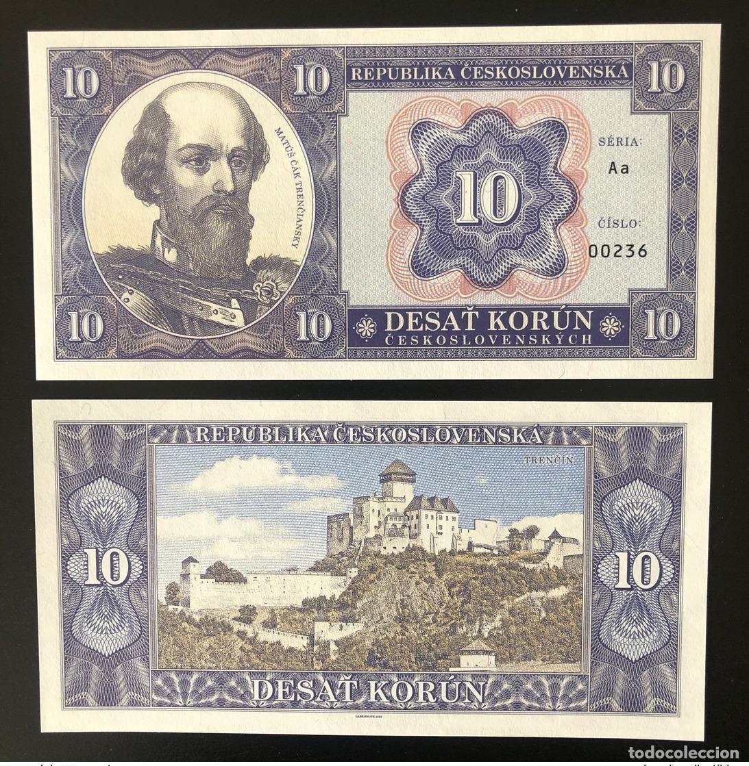 International Banknotes: 2019 Matej Gabris Matus Cak 10 Korun Checoslovaquia UNC ESSAY Edici&oacute;n limitada