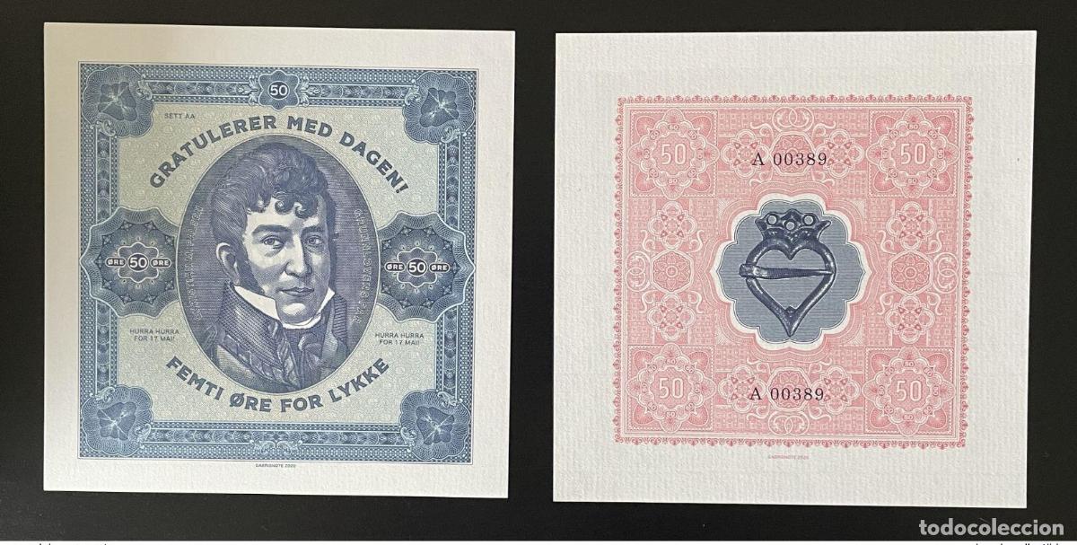 International Banknotes: 2020 Matej Gabris Noruega 50 Ore Falson Femti UNC ESSAY Edici&oacute;n limitada