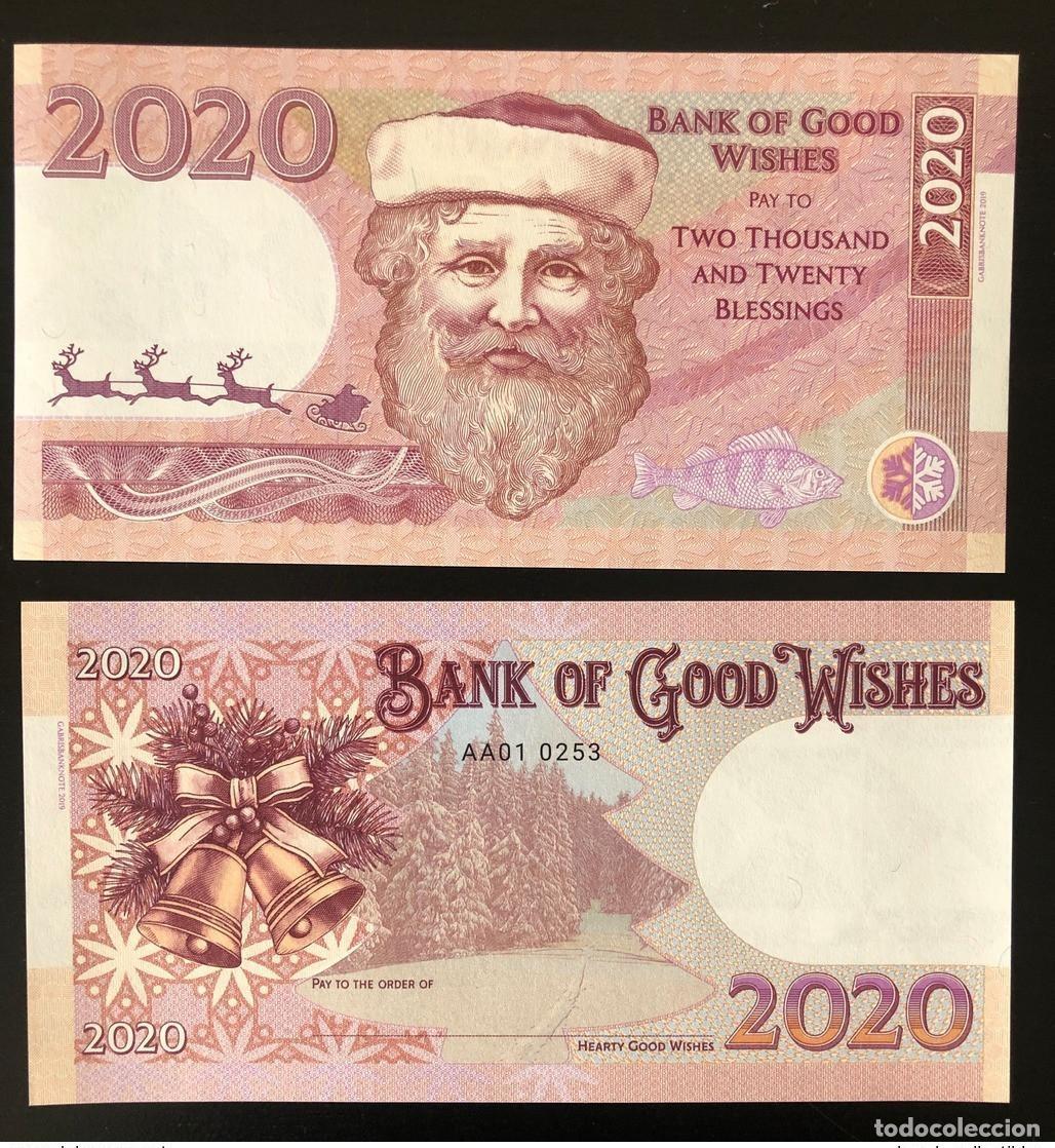 International Banknotes: 2019/2020 Matej Gabris Santa Claus Navidad Buenos deseos UNC ESSAY Limited