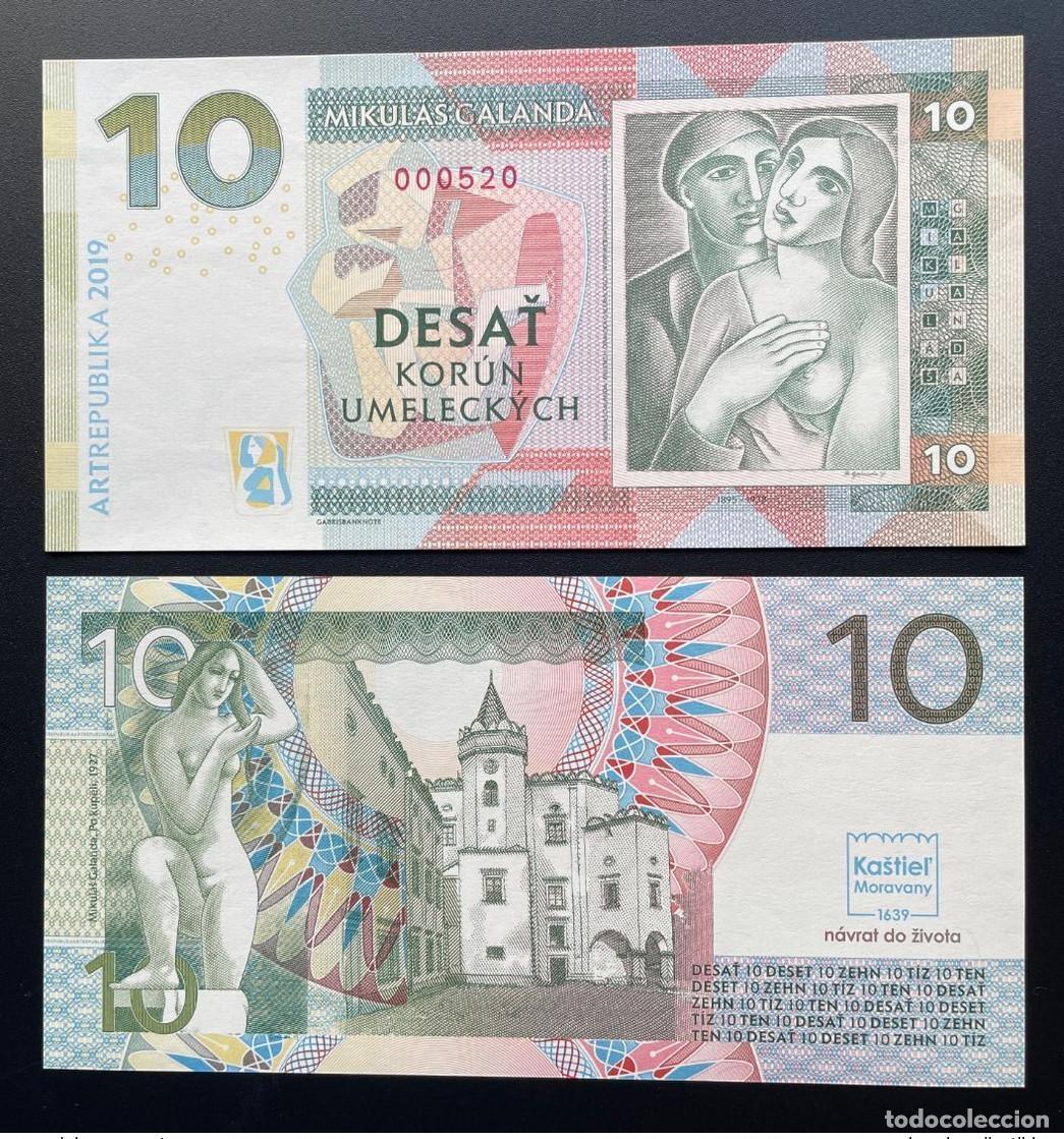 Billets internationaux: 2019 Matej Gabris 10 Korun Mikulas Galanda Kastiel Moravany UNC ENSAYO DE ESP&Eacute;CIMEN