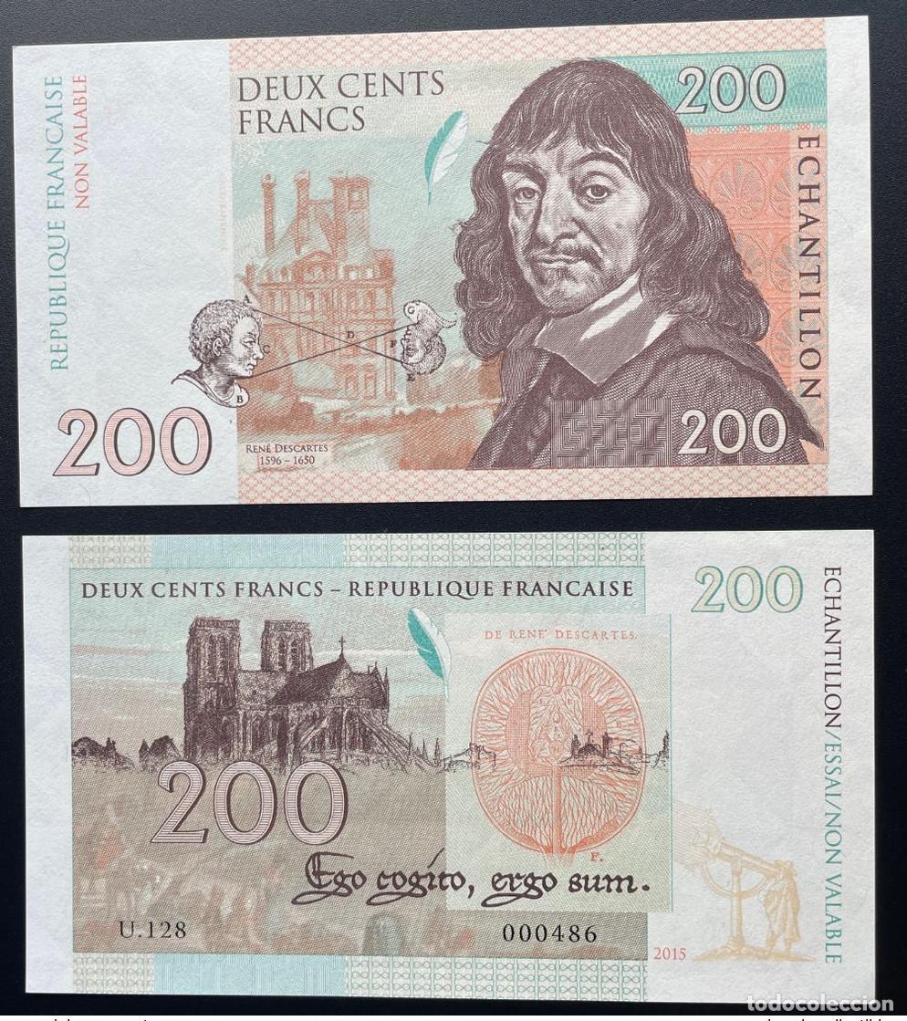 Billets internationaux: 2015 Matej Gabris 'U.128 'Ren&eacute; Descartes Paris UNC ESP&Eacute;CIMEN ESSAY