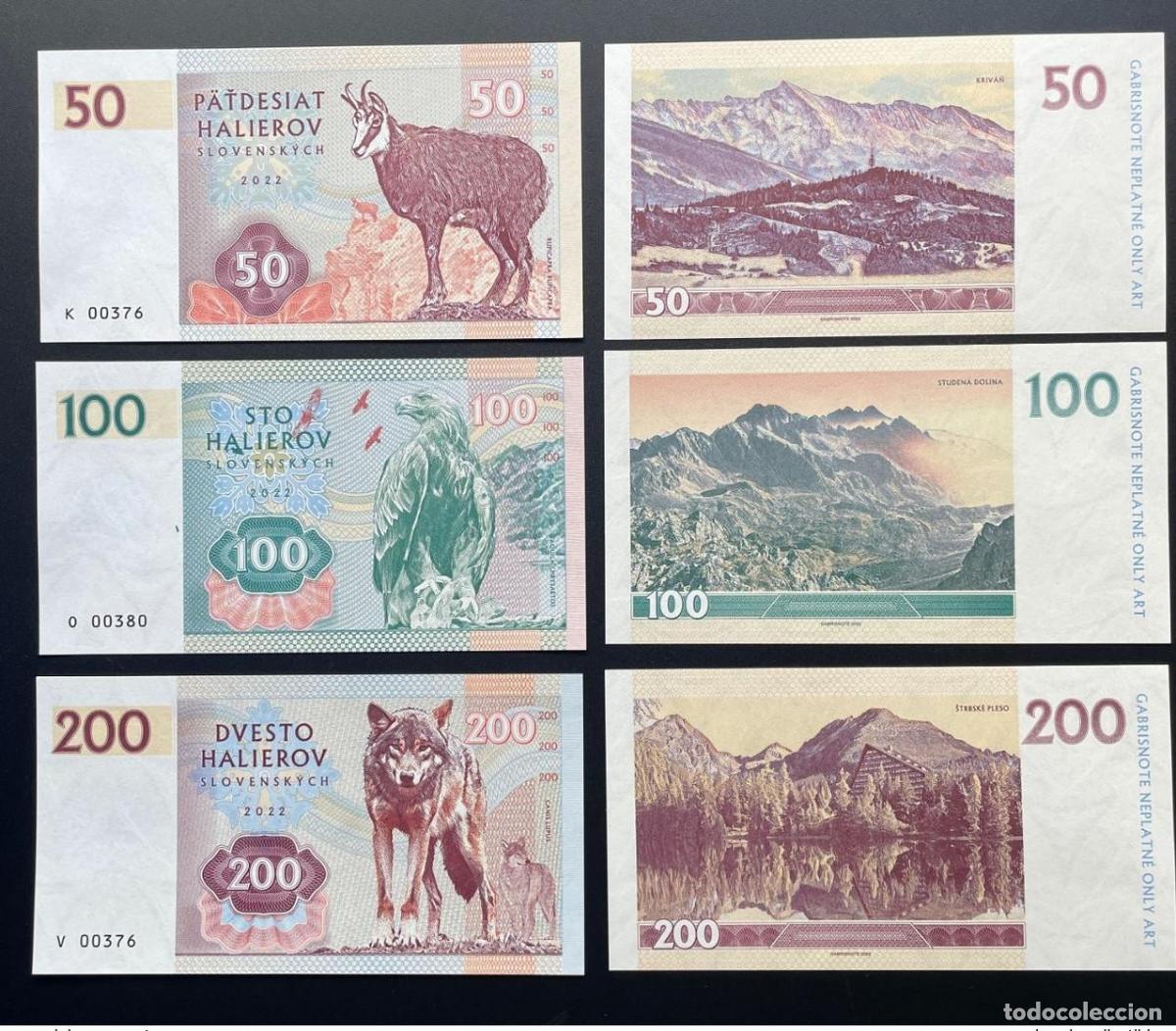 Billets internationaux: 2022 Matej Gabris 50 - 100 200 Halierov Eslovaquia Wolf Eagle Raptors ENSAYO UNC
