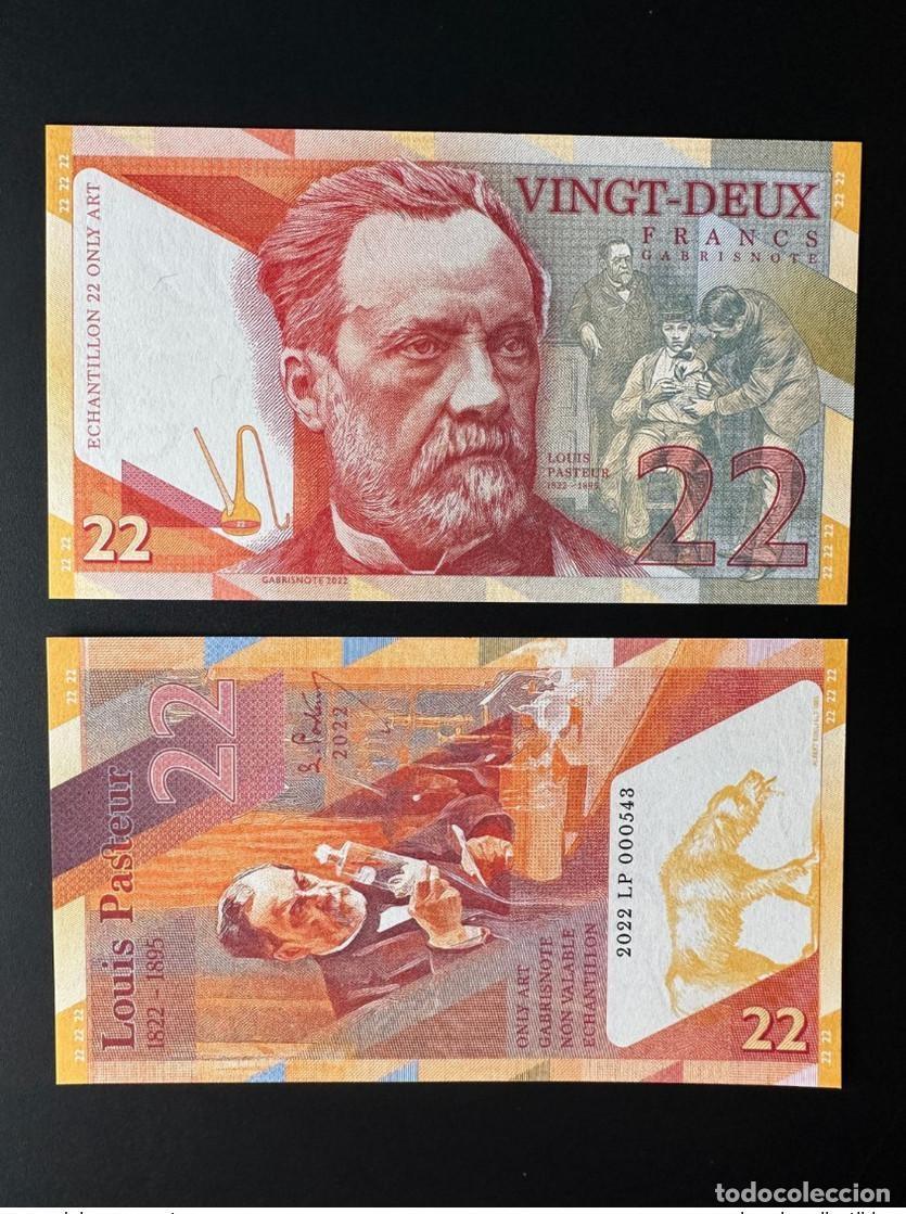 Billets internationaux: 2022 Matej Gabris Louis Pasteur 22 francos Francia 1822 - 1895 UNC ESSAY Limited