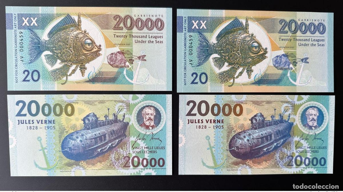 Billets internationaux: 2023 Matej Gabris Jules Verne 20000 leguas de viaje submarino UNC ESSAY Edici&oacute;n limitada