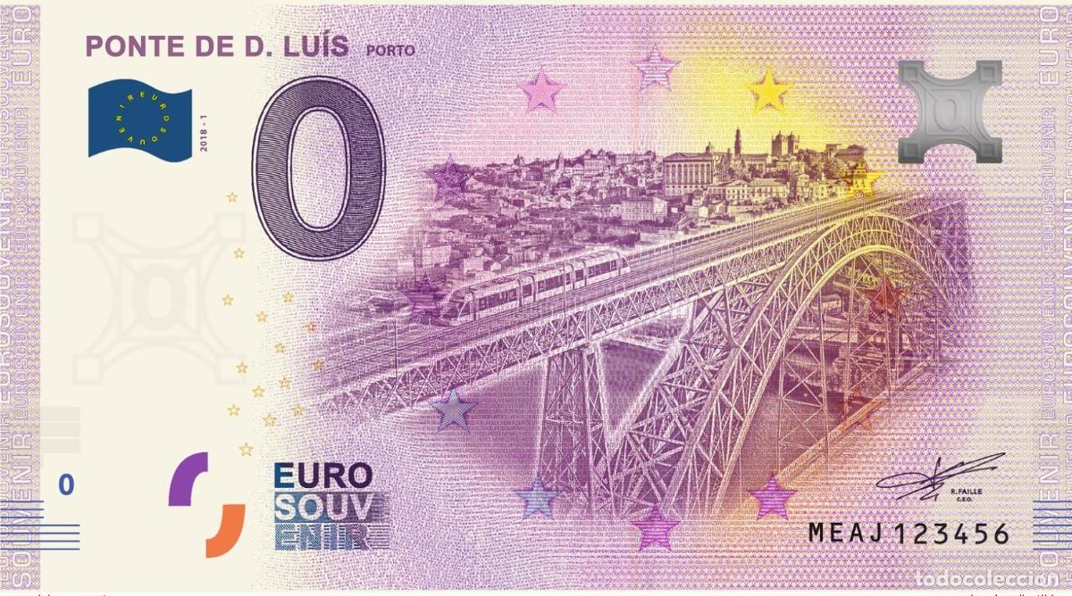 Banconote internazionali: Billete tur&iacute;stico de recuerdo 2018 Portugal Ponte D. Luis - Oporto