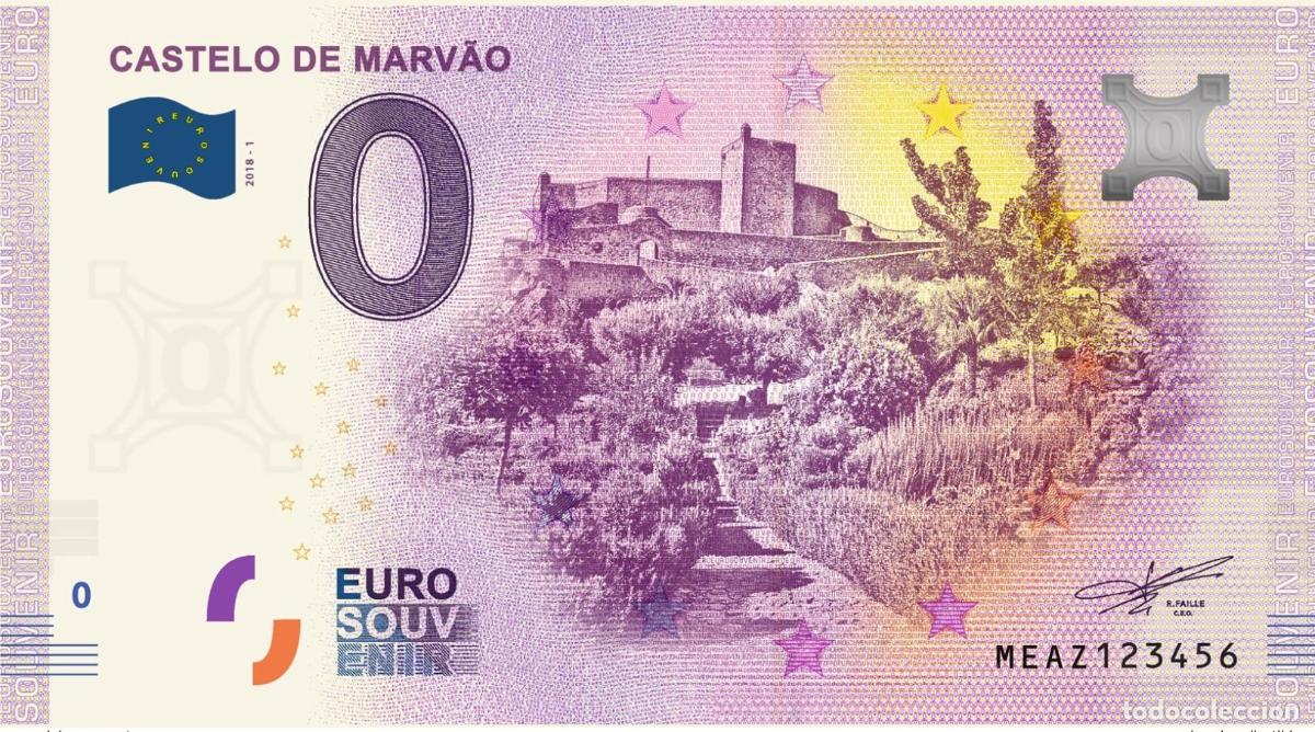 Banconote internazionali: Boleto tur&iacute;stico de recuerdo 2018 Portugal Castelo Marv&atilde;o