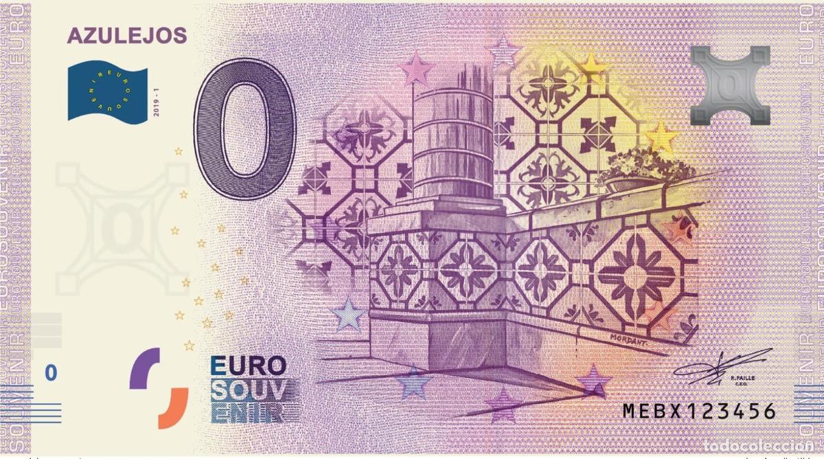 Banconote internazionali: Boleto tur&iacute;stico de recuerdo para Portugal Azulejos 2019