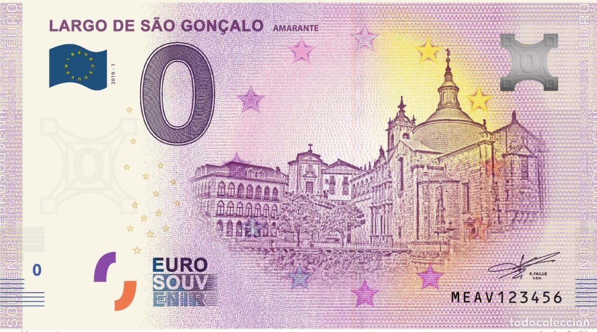 Banconote internazionali: Billete tur&iacute;stico de recuerdo 2020 Portugal Largo S. Gon&ccedil;alo - Amarante