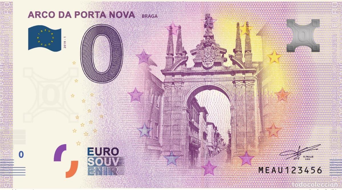 International Banknotes: Billete tur&iacute;stico de recuerdo 2020 Portugal Arco da Porta Nova - Braga