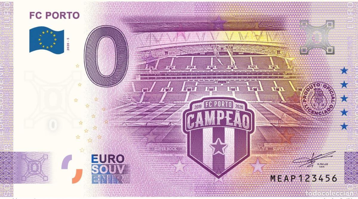 International Banknotes: Boleto tur&iacute;stico de recuerdo 2020 Portugal FC Porto Campeao