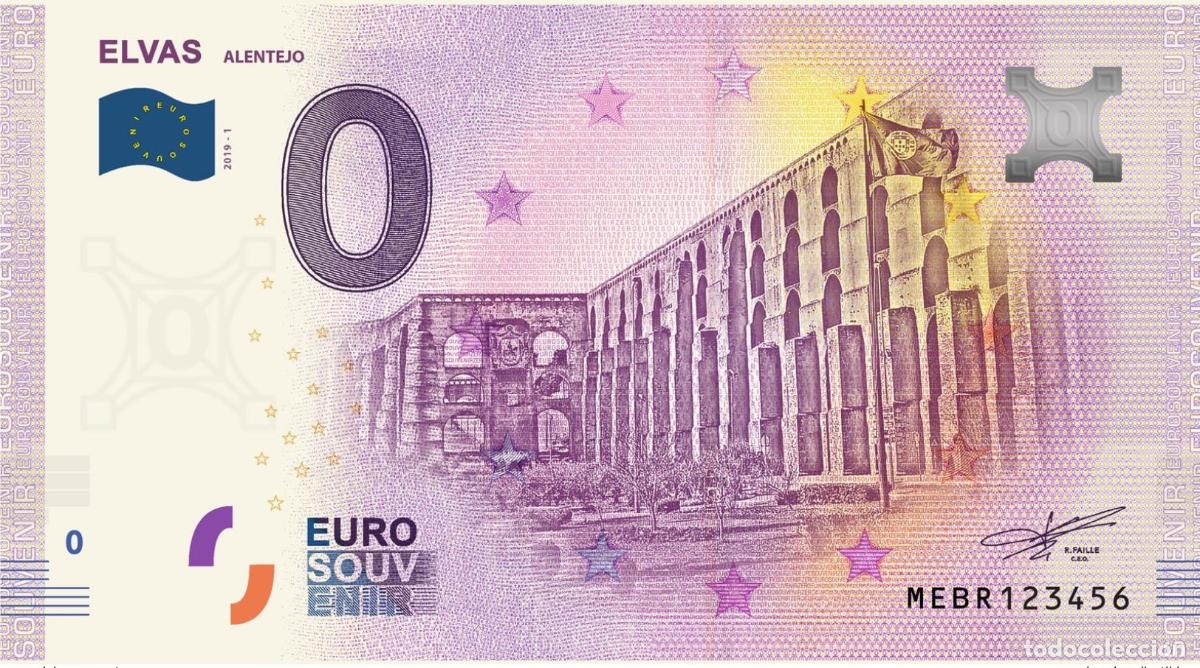 Notas Internacionais: Boleto tur&iacute;stico de recuerdo para Elvas - Alentejo Portugal 2019