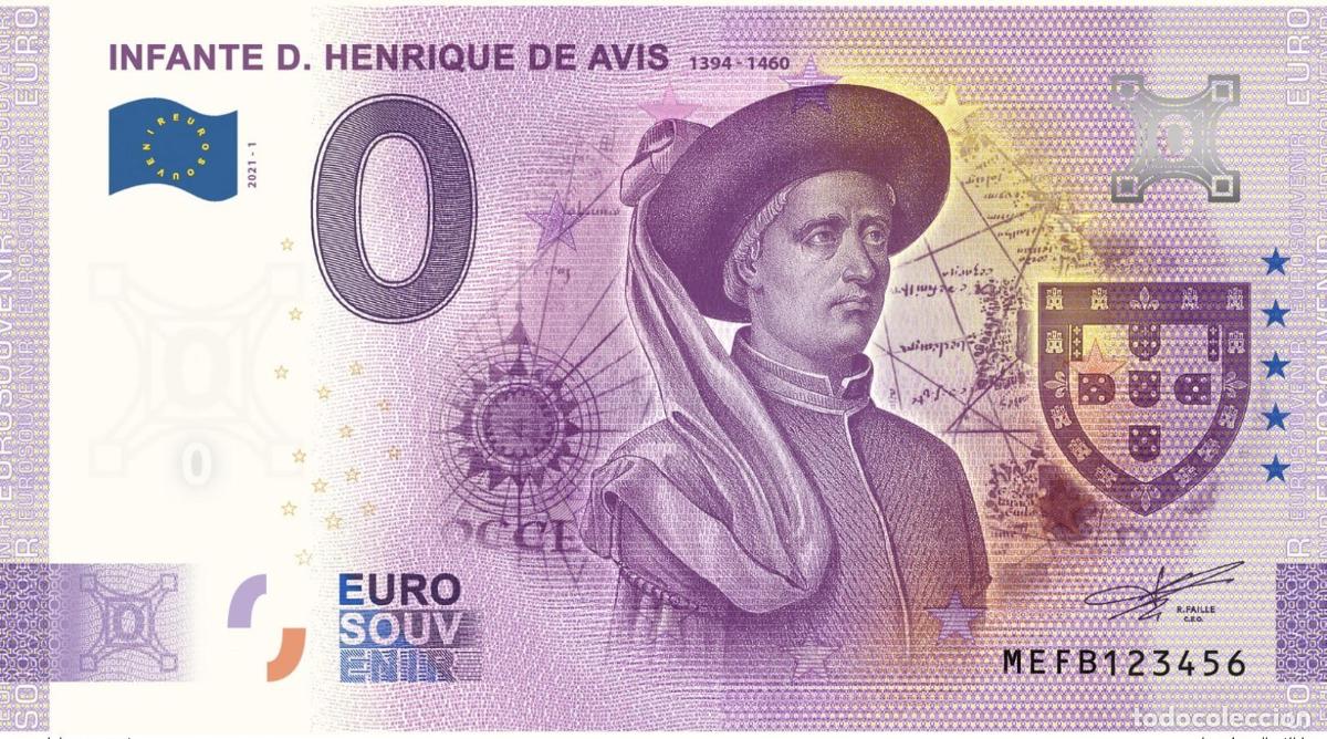 International Banknotes: Billete de recuerdo del Infante D. Henrique Avis para Portugal 2021 - Aniversario 2020