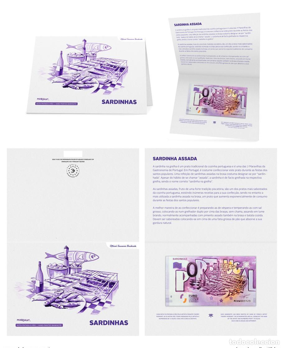 International Banknotes: Boleto de recuerdo insertado pintado a mano por Thierry Mordant &laquo;Sardinhas&raquo;
