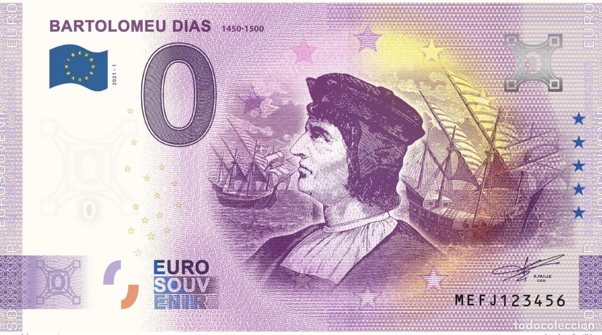 International Banknotes: Boleto tur&iacute;stico de recuerdo 2021 Portugal Bartolomeu Dias - Aniversario 2020