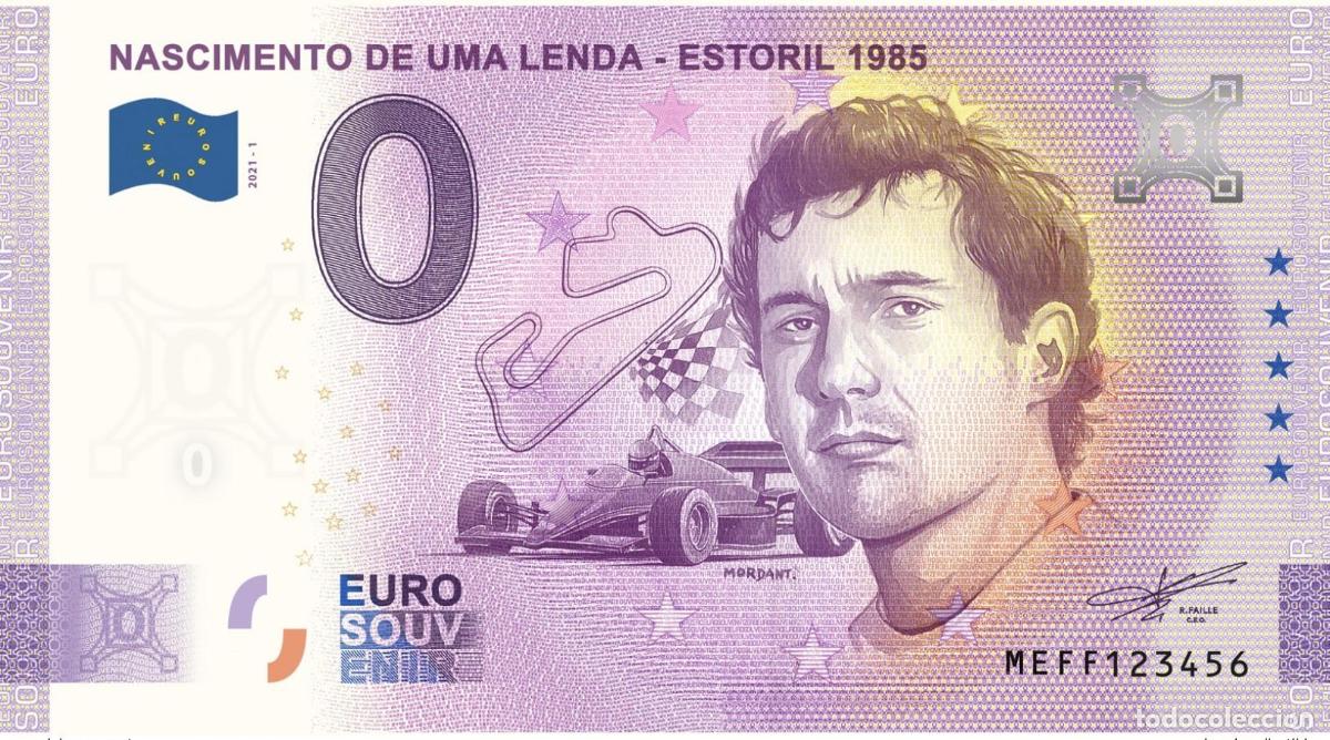 International Banknotes: Billete tur&iacute;stico de recuerdo 2021 Portugal Nascimento uma lenda - Estoril 1985