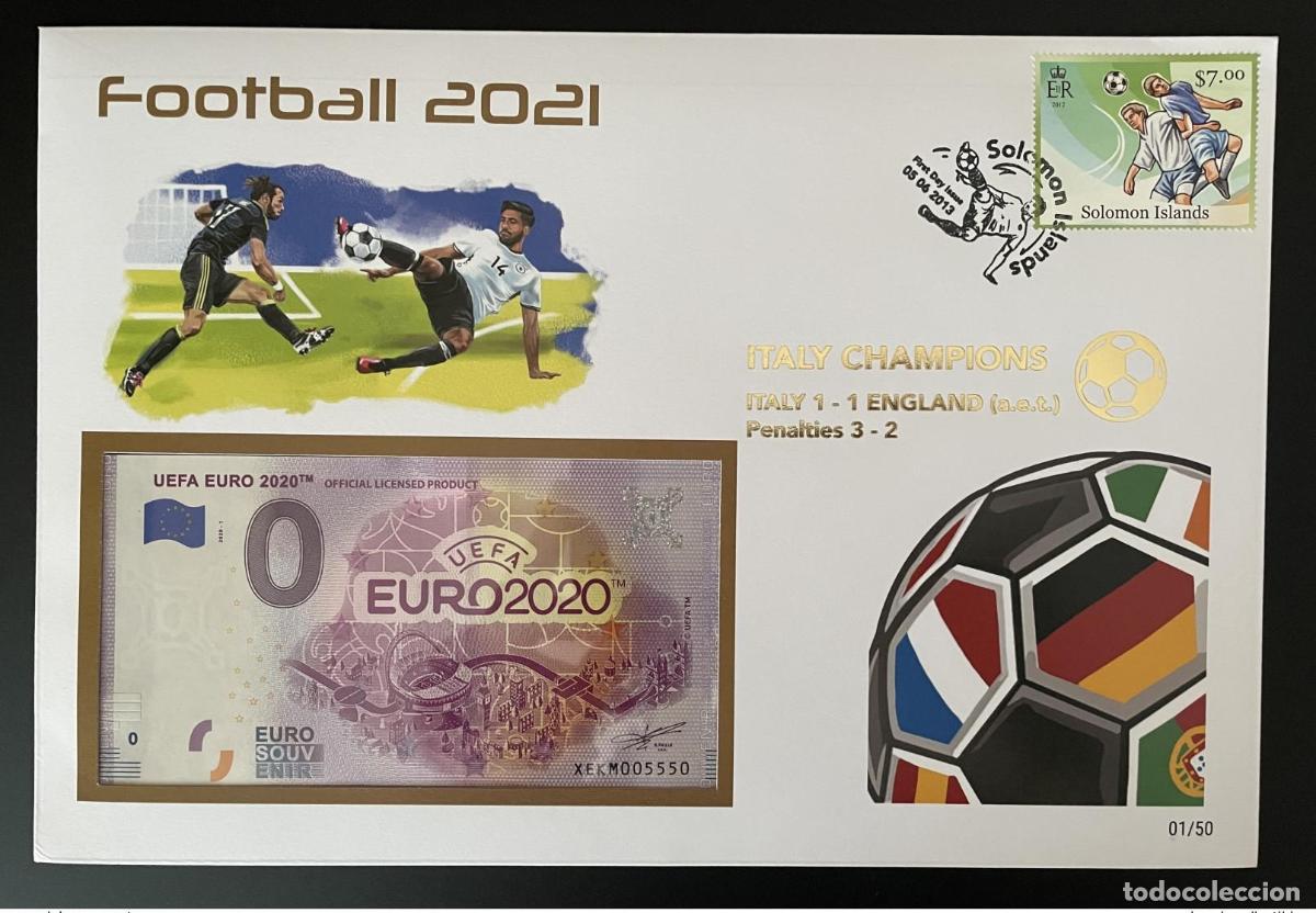 International Banknotes: Entrada oficial de recuerdo para la Eurocopa - F&uacute;tbol 2021 (CAMPEONES ITALIA)