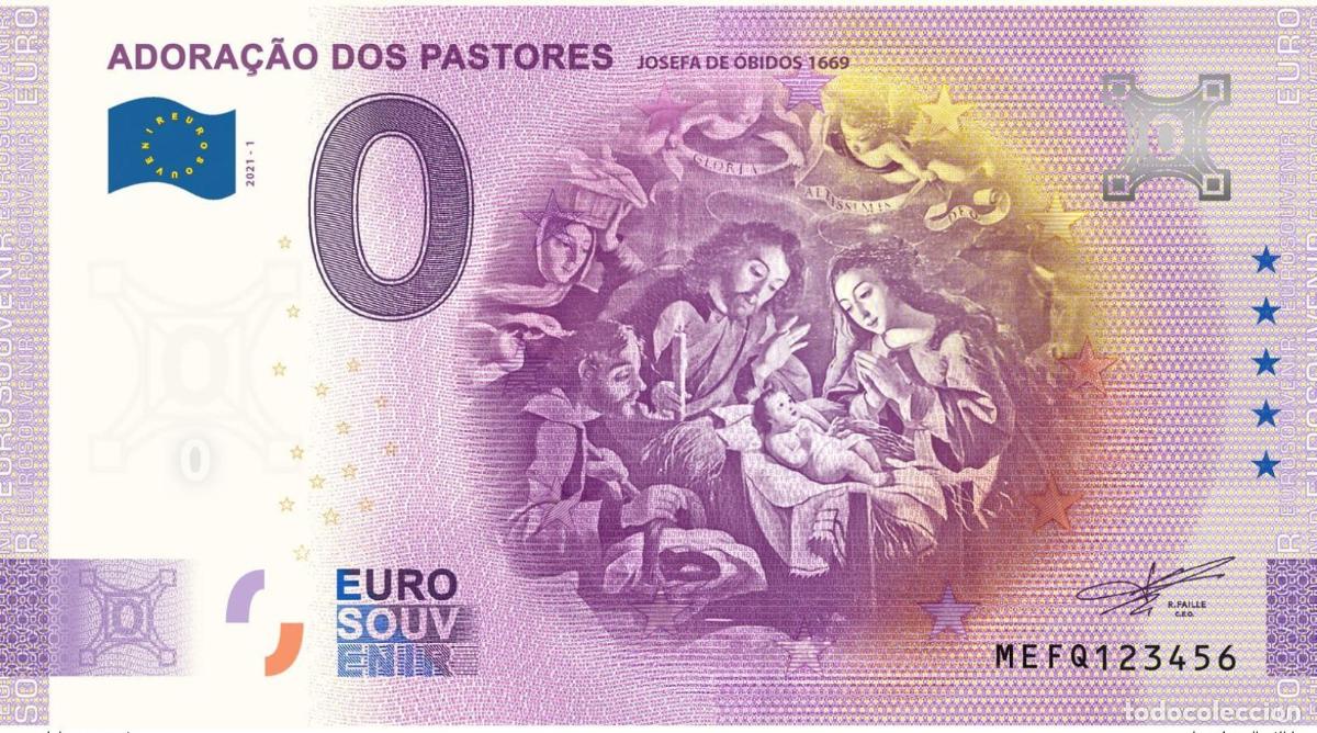 International Banknotes: Boleto tur&iacute;stico de recuerdo 2021 Portugal Adora&ccedil;&atilde;o dos Pastores