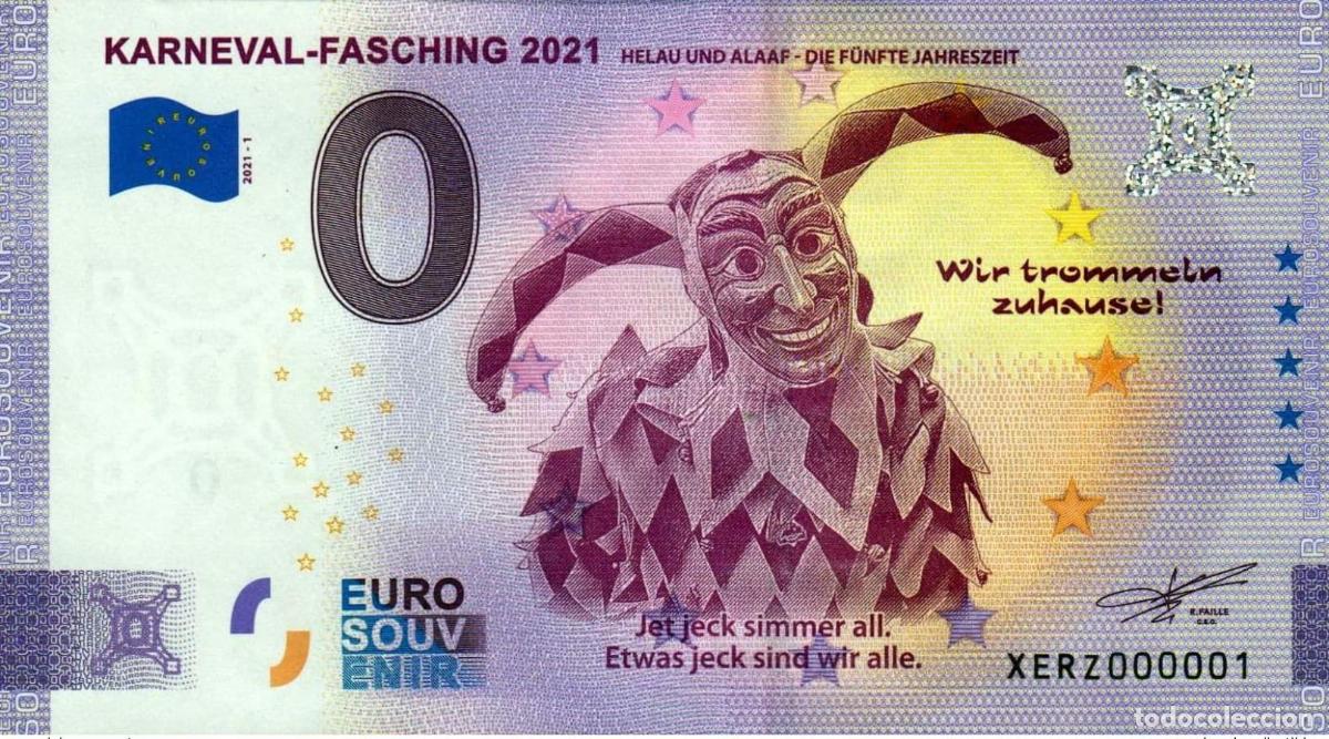 Notas Internacionais: Boleto tur&iacute;stico de recuerdo 2021 Alemania Karneval-Fasching
