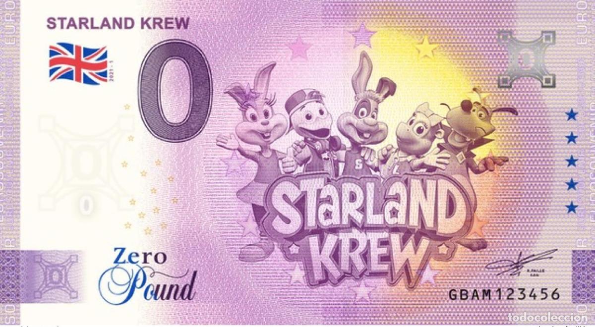 Billets internationaux: Billete tur&iacute;stico de recuerdo Starland Krew para Inglaterra 0&pound; 2021